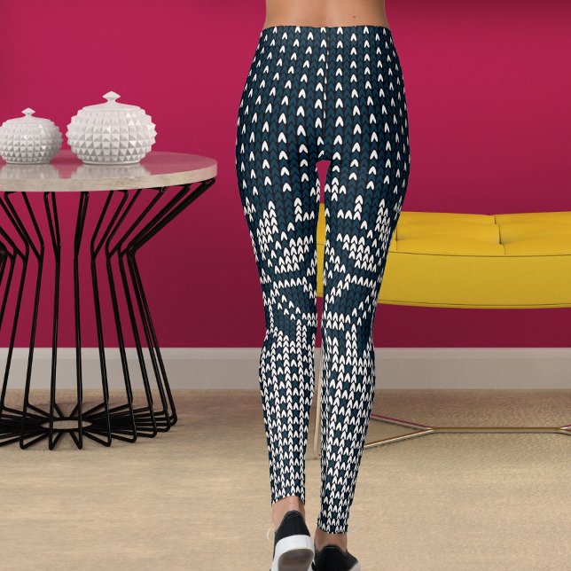 Legging Wool Knitted Christmas And New Year Flower Pattern (Criador carregado)