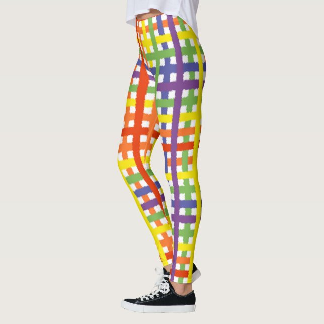 Legging Xadrez Arco-Íris Pernas Coloridas (Esquerda)