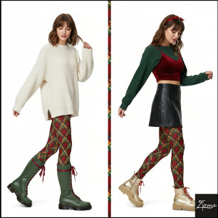 Legging Xadrez Argylesque Tradicional Vermelho Verde