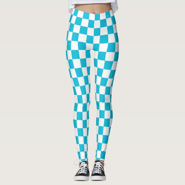 Legging Xadrez azul aqua clássico (Frente)