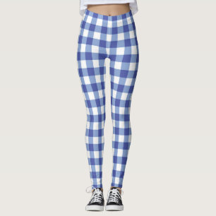 Legging Xadrez Azul e Branco Ginga Quadros Plaid