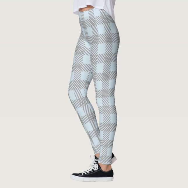 Legging Xadrez azul e cinzenta Pastel (Esquerda)