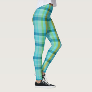 Legging Xadrez azul por Shirley Taylor