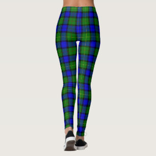 Legging xadrez azul verde tartan Farquharson