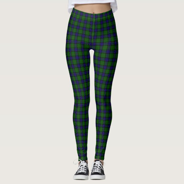 Legging xadrez azul verde tartan Sinclair (Frente)