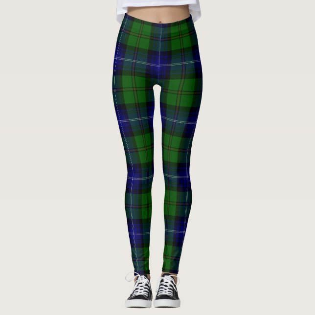Legging xadrez azul verde tartan Urquhart (Frente)