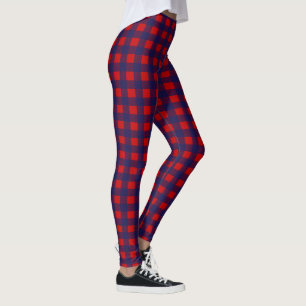 Legging Xadrez azul & vermelha formal