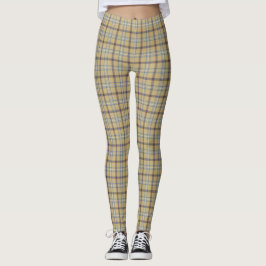 Legging Xadrez Bege e Azul Wedgewood