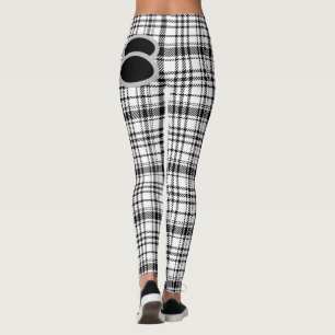 Legging Xadrez branca e preto clássico