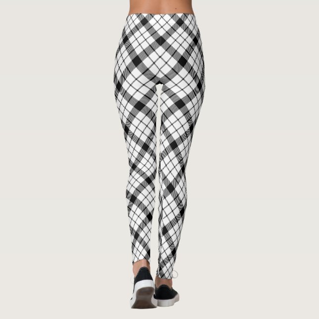 Legging Xadrez branca preta MacFarlane tartan (Verso)