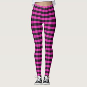 Legging Xadrez Búfalo Rosa Quente Rústico Lumberjack