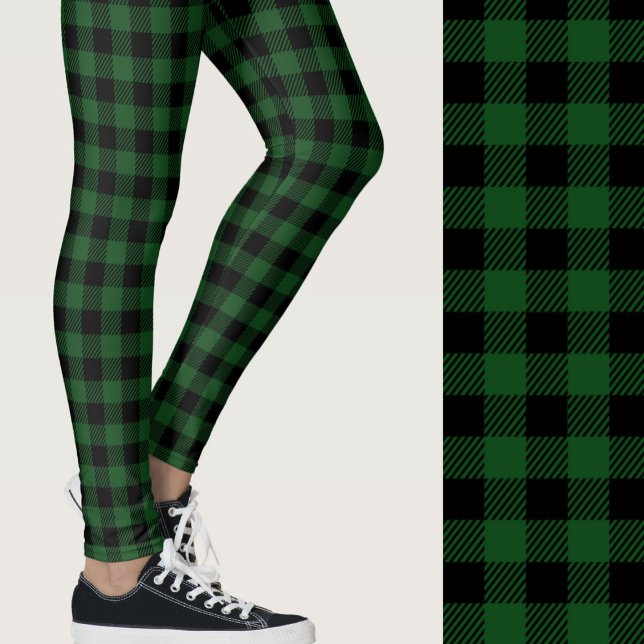 Legging Xadrez buffalo verde caçador clássico preto padron (Criador carregado)