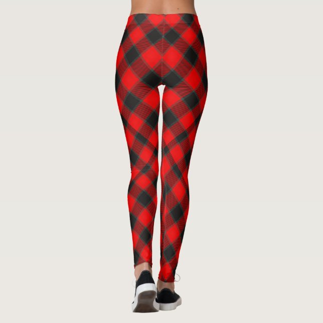 Legging Xadrez Buffalo Vermelho e Negro (Verso)