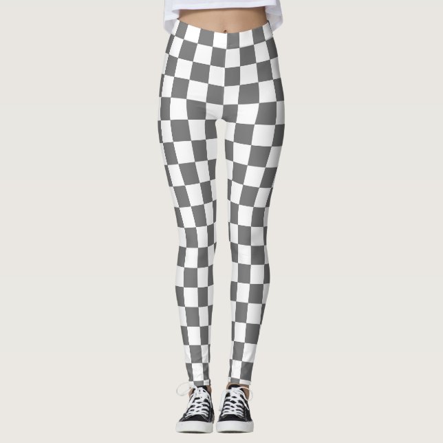 Legging Xadrez cinza clássico (Frente)