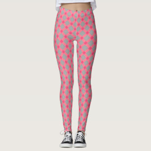 Legging Xadrez, cinza e rosa
