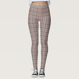 Legging Xadrez Cinza Rosa Padrão Clássico