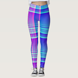 Legging Xadrez cor-de-rosa e azul Checkered