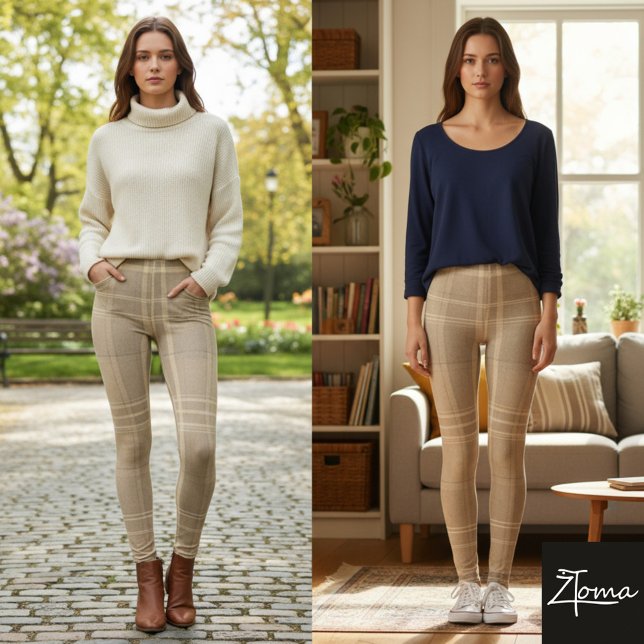 Legging Xadrez Coral e Salvia (Criador carregado)