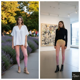 Legging Xadrez Coral e Salvia