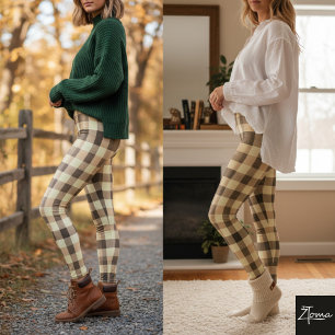 Legging Xadrez das coxas de alimentação