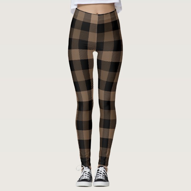 Legging Xadrez de Black & Brown Gingham Shepherd (Frente)