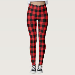 Legging Xadrez de Buffalo - Cheque Vermelho e Negro