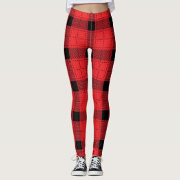 Legging Xadrez De Buffalo - Padrão Vermelho E Preto