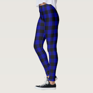 Legging Xadrez de Buffalo Preto e Azul