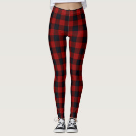 Legging Xadrez de Buffalo Vermelho e Negro