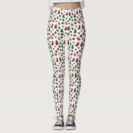 Legging Xadrez de estacas de papel de enrolamento de Natal