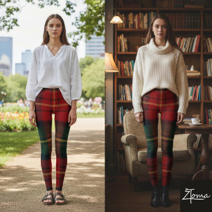 Legging Xadrez de Férias Vibrante