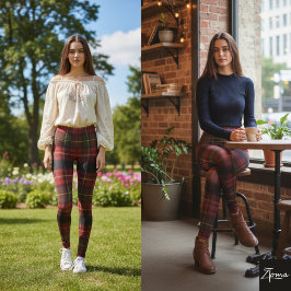 Legging Xadrez de Férias Vibrante