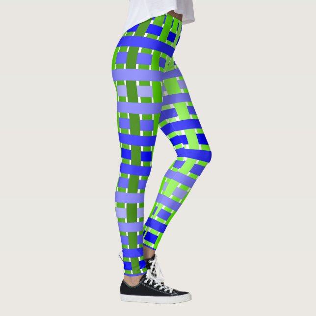 Legging Xadrez de gradiente azul (Direita)
