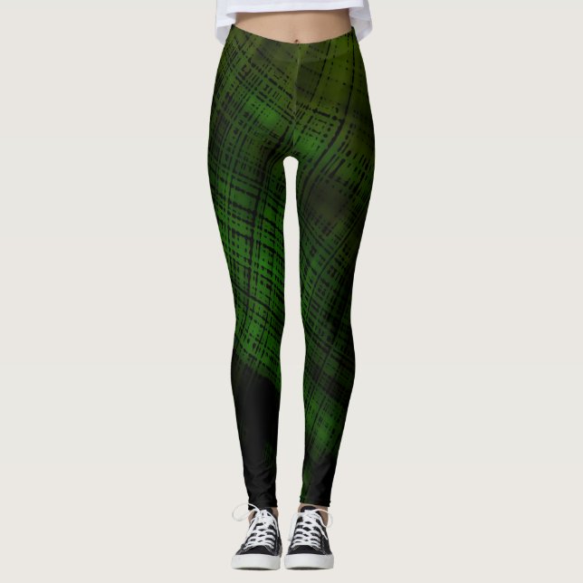 Legging Xadrez de Grunge Escura (Frente)