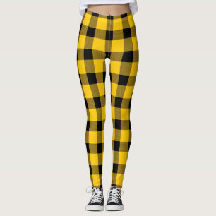 Legging Xadrez de Lumberjack no País de Buffalo Amarelo/D