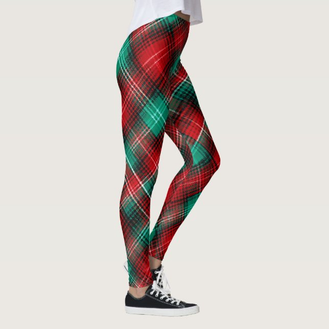 Legging Xadrez de Natal vermelho e verde (Direita)