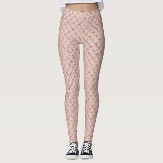 Legging Xadrez de onda senoidal de bouquet (Frente)