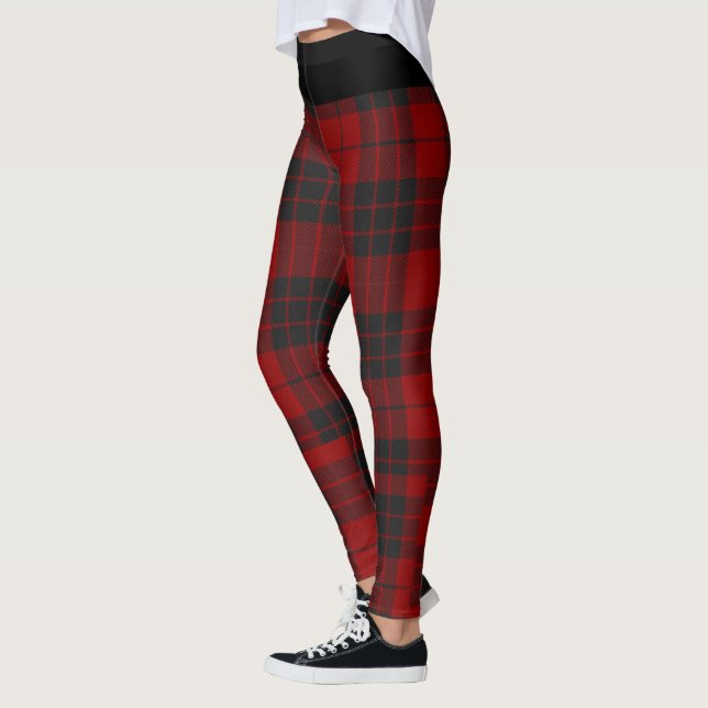Legging Xadrez de Padrão Rustic Red and Black Tartan Buffa (Esquerda)