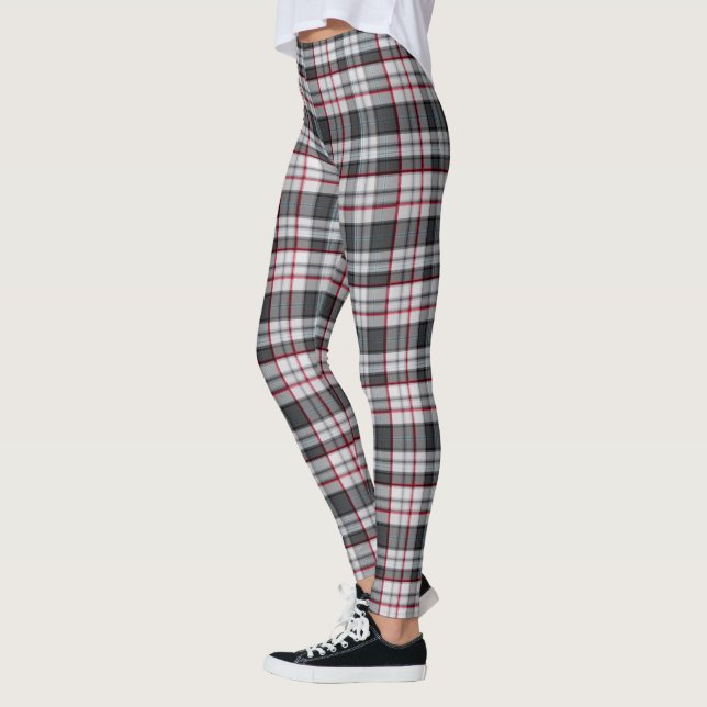 Legging xadrez de tartan texturizada por cinza (Esquerda)