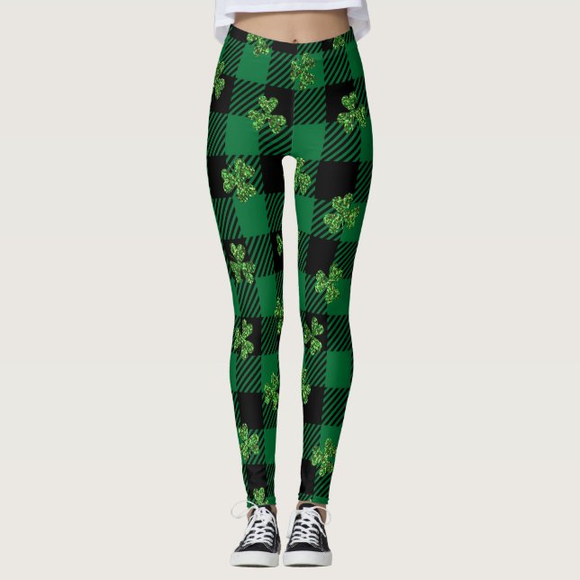 Legging Xadrez de Trevo Brilhante  (Frente)