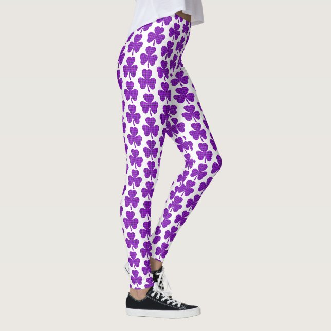 Legging Xadrez de Trevo Roxo (Direita)