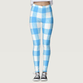 Legging Xadrez do Céu de Verão de Vida Lenta
