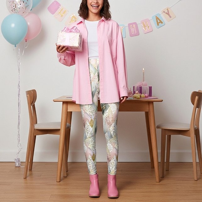 Legging Xadrez e pontos da abstrato da pilha (Criador carregado)