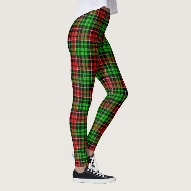 Legging Xadrez Escocês Preto Vermelho Verde Design  (Direita)