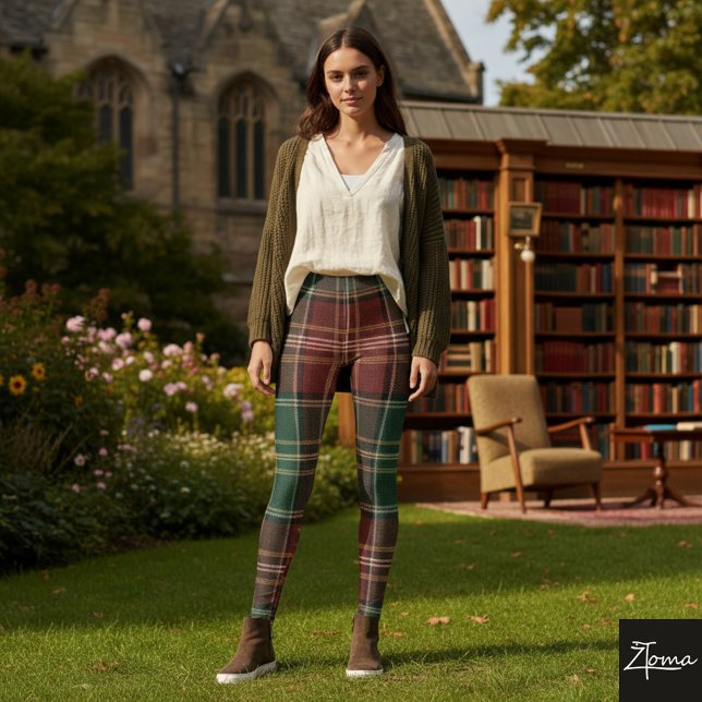 Legging Xadrez Escocês Tartan Vermelho Verde Clássico Repe (Criador carregado)