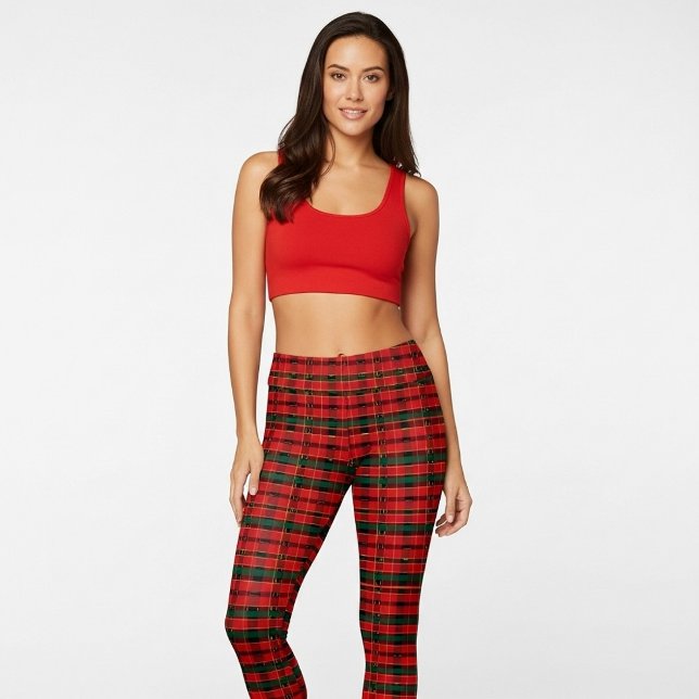 Legging Xadrez Escocês Vermelho e Verde Natalino (Criador carregado)