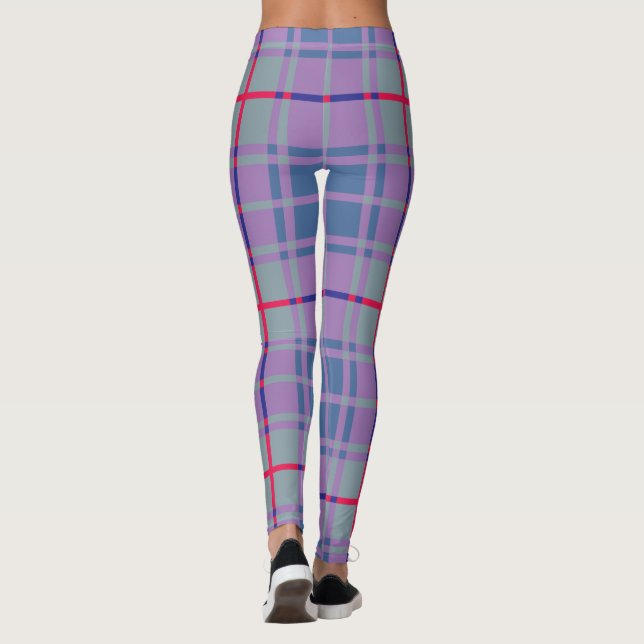 Legging Xadrez escocesa roxa (Verso)