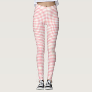 Legging Xadrez Gingham Rosa Branco