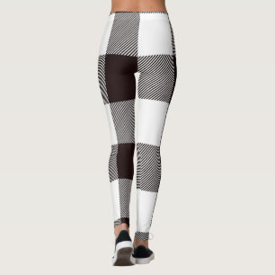 Legging Xadrez Marrom e Branco Elegante