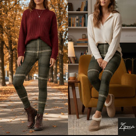 Legging Xadrez Militar Rústico Marrom Escuro Neutro
